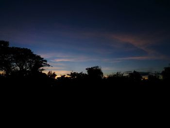 Silhouette trees against sky during sunset