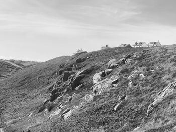 Scenic view of land against sky