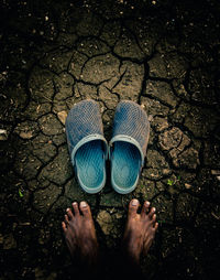 Low section of man standing on ground