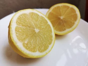 Close-up of lemon on table