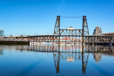 Reflection of building in water