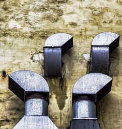 High angle view of water on table against wall