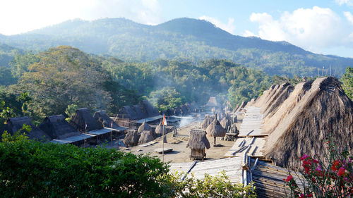 Panoramic view of mountains against sky