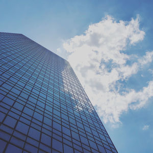 Low angle view of modern building against sky