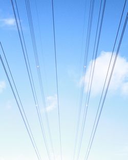 Close-up of power lines against clear sky