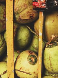 High angle view of vegetables for sale at market stall