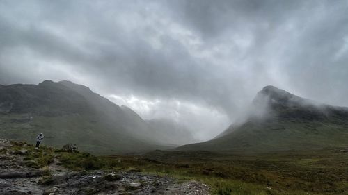 Scenic view of mountains against sky