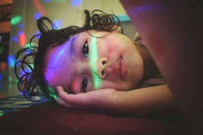 Close-up portrait of cute baby girl