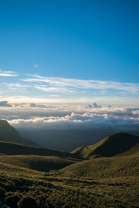 Scenic view of landscape against sky during sunset