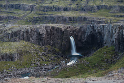 Scenic view of waterfall