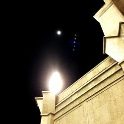 Low angle view of illuminated building