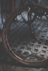 Close-up of bicycle wheel