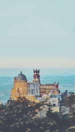 Pena palace in sintra, picture taken above the horizon 