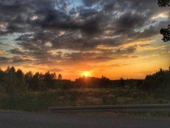 Silhouette of landscape at sunset