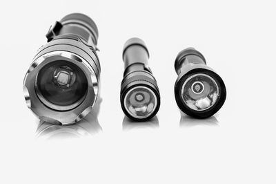 View of camera on white background