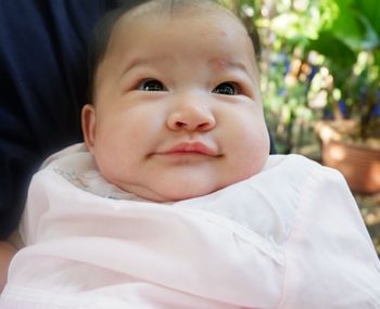 Close-up portrait of cute baby