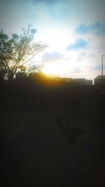 Scenic view of silhouette landscape against sky during sunset