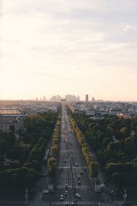 High angle view of cityscape against sky