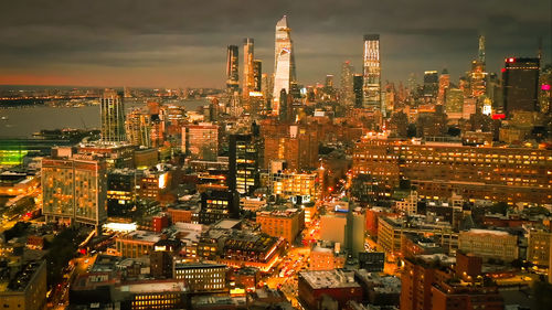 Illuminated cityscape against sky at night,new york city, united states of america