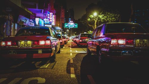 Illuminated city at night