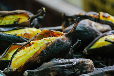 Bananas roast is thai street food.