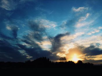 Silhouette of landscape at sunset