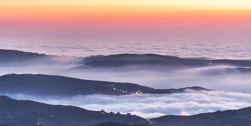 Scenic view of cloudscape against sky during sunset