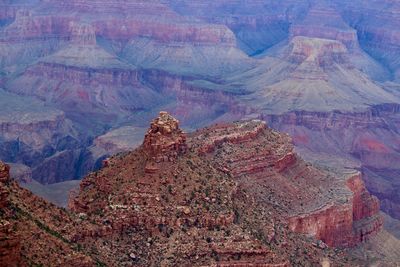 High angle view of rock formations in desert