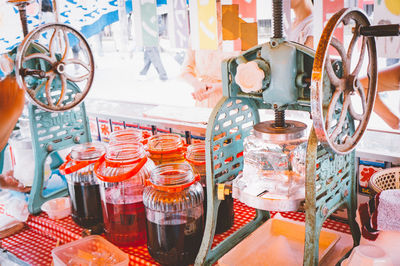 Close-up of food on table at store