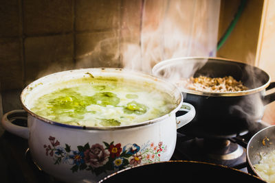 Close-up of food on table