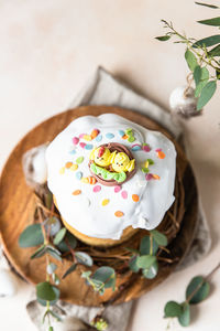 Close-up of dessert on table