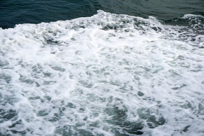 High angle view of waves in sea