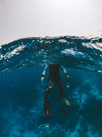 Man swimming in sea