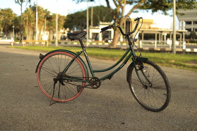 Bicycle parked on street