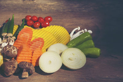 Close-up of fruits on table