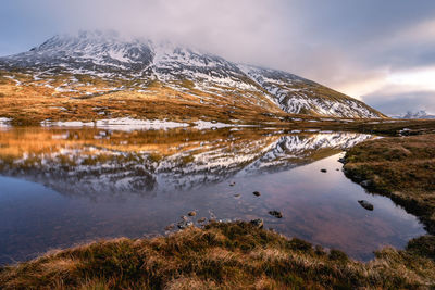 Reflection of the ben nevi, halfway the hiking trail.