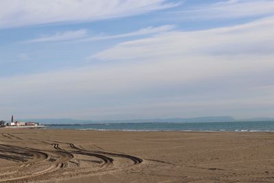 Scenic view of beach against sky