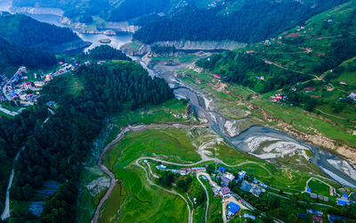 High angle view of cityscape