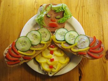 Close-up of food on table