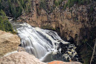 Scenic view of waterfall