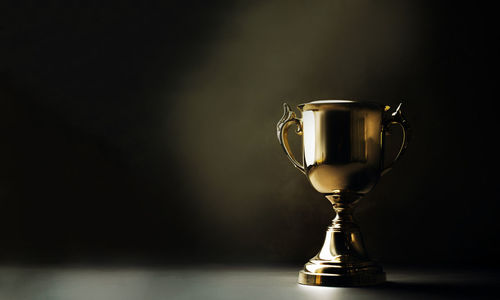 Close-up of trophy on table