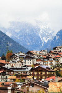 High angle view of houses