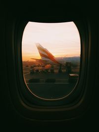 Landscape seen through airplane window
