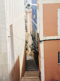 Narrow alley amidst buildings in city