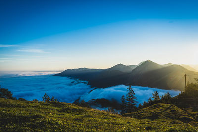 Scenic view of mountains against sky