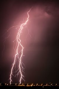 Low angle view of lightning in sky