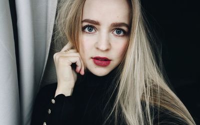 Close-up portrait of young woman