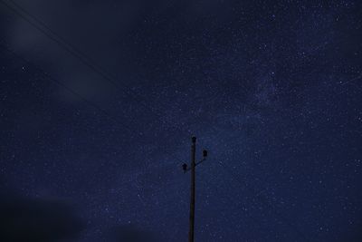 Low angle view of stars against sky at night