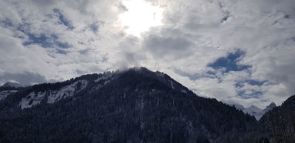 Low angle view of mountains against sky