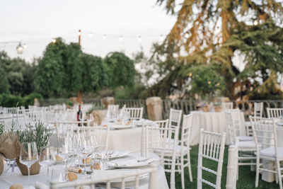 Tables wedding ceremony. tuscany dinner
